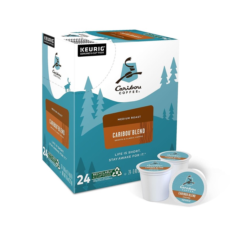 Caribou Blend Coffee Keurig K-Cup Pods, Medium Roast, 24/Box (6992)