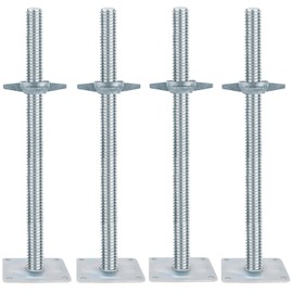 Yeipowr 20" Adjustable Scaffold Leveling Jack Feet - 1.5" OD Hollow Screw Jacks Galvanized for Baker Style Scaffolding 4 Pack