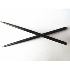 Zz-bs-zg - Juego de 2 varillas de pelo de ébano natural (madera de sándalo), hecho a mano con pinzas para el pelo talladas