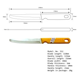 Kiwi KITCHEN UTILITY 5" PARING KNIFE PLASTIC HANDLE, Kiwi #512 ( Pack of 6 )