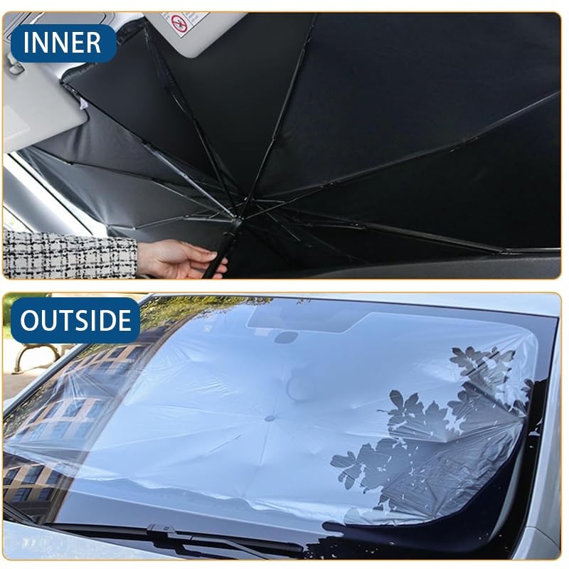 JOZMMZEOOA Auto Sonnenschutz Frontscheibe,65x125CM Frontscheibenabdeckung Auto Windschutzscheibe Frontscheibe Hitzeschutz UV-Schutz