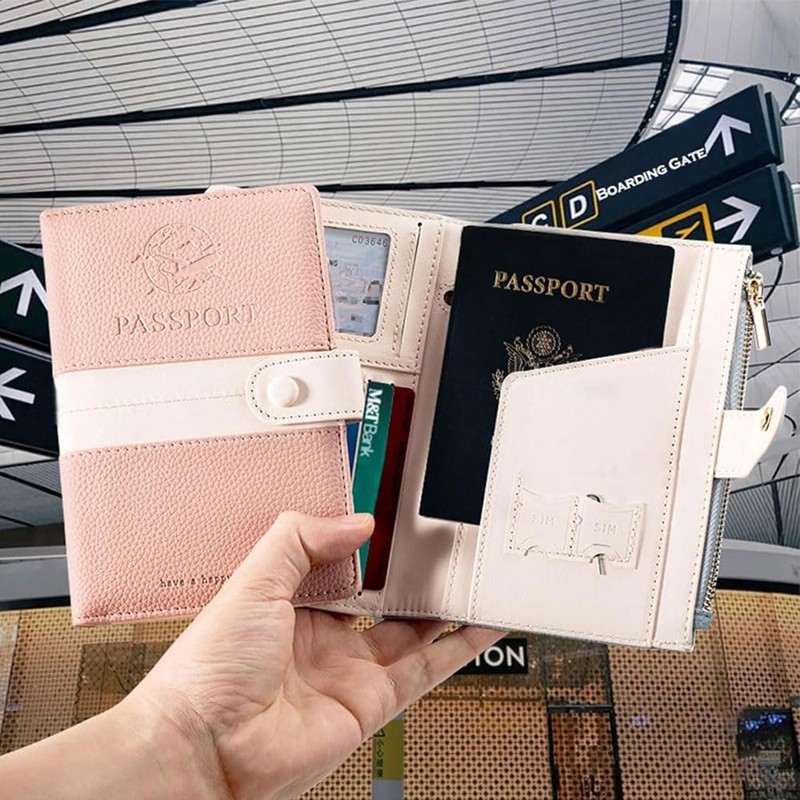 Lumbor37 Funda para Pasaporte, Cartera con Bloqueo Rfid Caja de