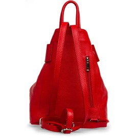 Caspar TL789 Women's Elegant Genuine Leather Backpack Standard Size, red