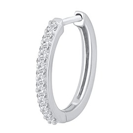 1/10 Carat Diamond Nose Pin Hoop in 14K White Gold (SI1-SI2 Clarity)