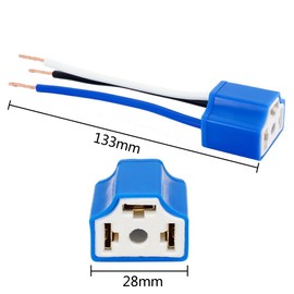 Biqing 4Pcs H4 Scoket, H4 Wiring Harness Plug 9003 Wire Connector Female Pigtail Heavy Duty Ceramic Socket 14AWG HB2 Adapter Tool for H4 Led Headlight Car Truck Boat Marine Fog Light Retrofit