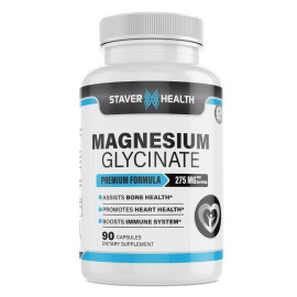 Staver Health Magnesium Glycinate 275MG Improved Sleep, Stress & Anxiety Relief