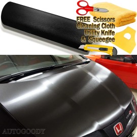 AUTOGOODY 24" x 60" Black Brushed Aluminum Vinyl Film Wrap Sticker Decal Air Bubble Free