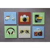 Faded Lines Retro Style Glass Coasters (Set of 6)