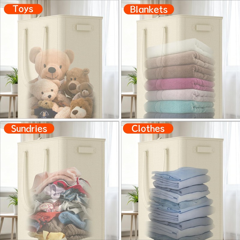 Slim Laundry Hamper with Wheels,20 Gal (75L) Rolling Laundry Basket