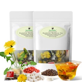 ZenVitality Dandelion Wolfberry Tea Bags Natural Kidneys & Liver Health tea Goji Berry Chrysanthemum Cassia Seed Tea Organic Dandelion Root Dandelion Chinese Wolfberry Tea Bags Organic 240g/24Pcs
