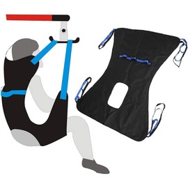 Hoyer Sling Patient Lift for Home Use Toileting Transfer Belt with Opening Medical Commode Full Body Sling for Bed Positioning and Lifting Handicap Lift Assist (Large - 51"x 41")