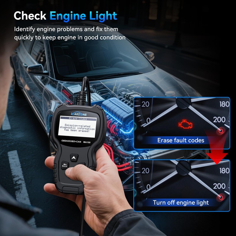 ICARZONE OBD2 Scanner MA100 Professional Car Code Reader OBDII Scan