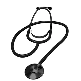 Estetoscopio Adulto Simple Negro, Campana de aluminio simple, Manguera de silicón, Incluye refacciones, Signos vitales, Primeros auxilios, Ritmo cardiaco