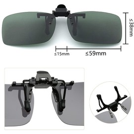 Whcctl Polarising Glasses Clip, 3 Pairs UV400 Sunglasses Clip, Flip Up Polarised Sunglasses, Men and Women Sunglasses Clip, Glasses Attachment, for Driving, Golf, Fishing, Hunting, Outdoor Sports,