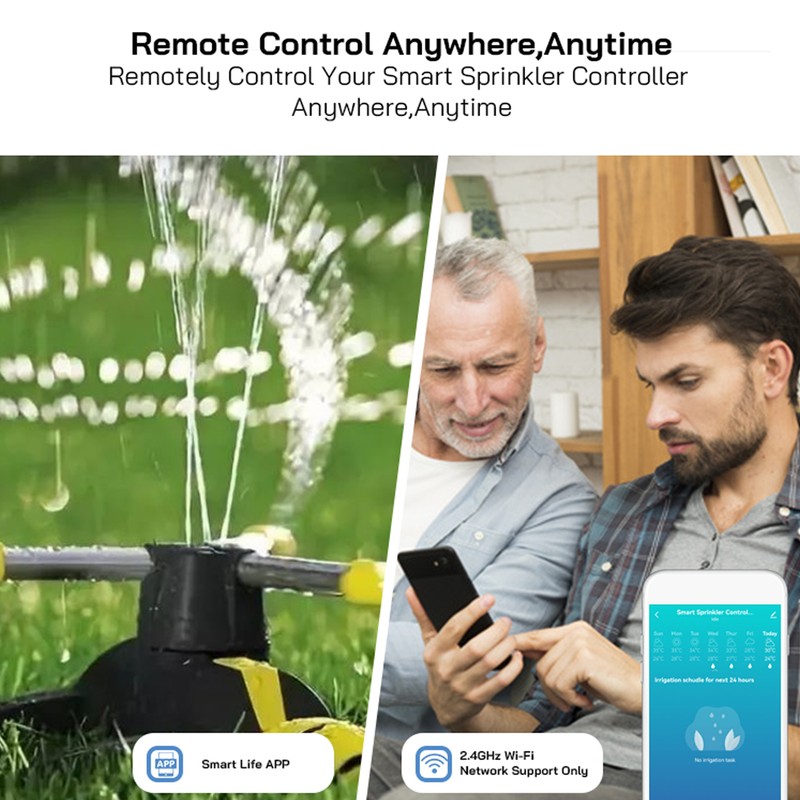 8 Zones Smart WiFi Sprinkler Controller Timing for Google Assistant