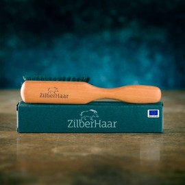 Beard Brush by ZilberHaar - Stiff Boar Bristles for Men's Grooming - Straightens and Promotes Growth - Works with Beard Oil and Balm - For Beard Kits - 6 inches long