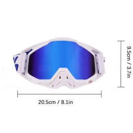 Jilskl Motocross Goggles with Mirrored, Motocross Leather Glasses, Motorcycle Goggles Suitable for Motorcycles, Racing Cars, Off-Road Racing, Off-Road Motorcycles, Mountain Bikes, Ski or Open Helmets