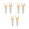 6 Pcs Gold Plated 4mm Banana U Fork Y Spade