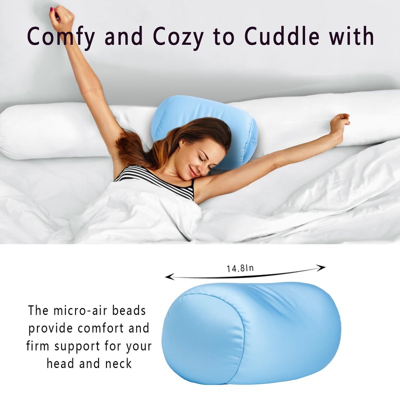 Focustree Microbead Body Pillow, Tube Microbead Bolster Bean Smooth Cool