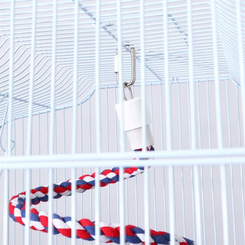 POPETPOP Rope Perch, Parakeet, Perch, Parrot, Bird Toy with Bell