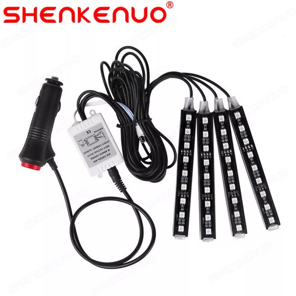 SHENKENUO RGB LED Glow Car Interior Lamp Under Dash Footwell