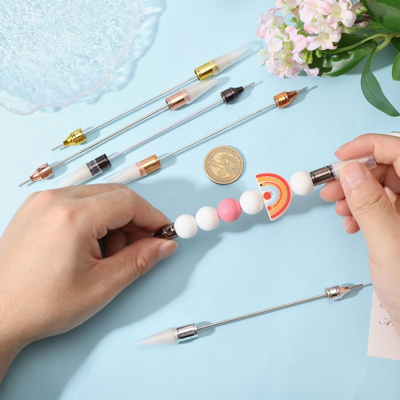 beinkmake 6Pcs Beadable Rhinestone Picker Dotting Pen Rhinestone Adding Dual-ended