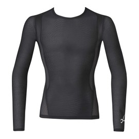 CW-X JAO399 Men's Functional Top, Long Sleeve, Mesh Material, Sweat Absorbent, Quick Drying, Antibacterial, Odor Resistant, UV Protection, BL