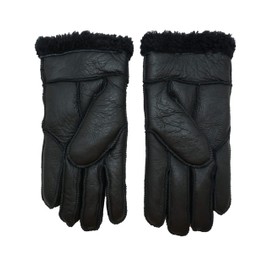 YISEVEN Men's Winter Shearling Sheepskin Leather Gloves Lambskin Thick Fur Warm Wool Lined for Cold Weather Dress Driving Work Gifts, Green Size Medium