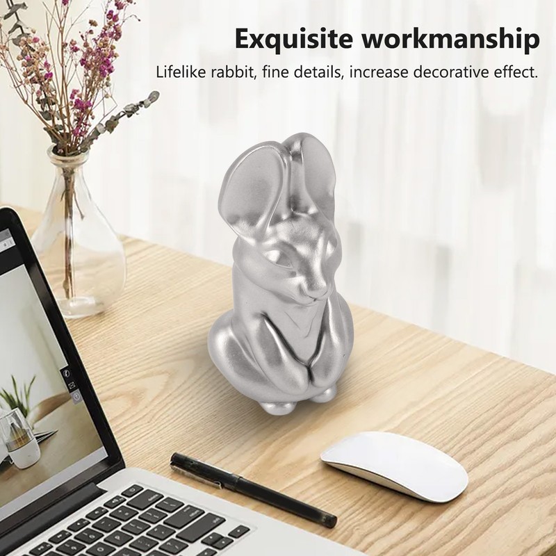 Rabbit Sculpture Smoothly Resin Rabbit Statue Decorative Exquisite Bunny Figurine