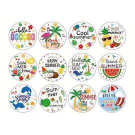 CAA Trading™ 100 x Tropical Beach Summer Stickers 12 Designs Cool Enjoy Hello Scrapbook Laptop (100 Stickers)