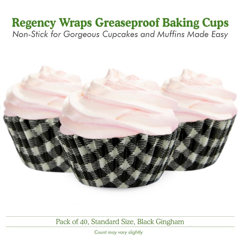 Regency Wraps Greaseproof Professional Grade Baking Cups, Pack of 40,