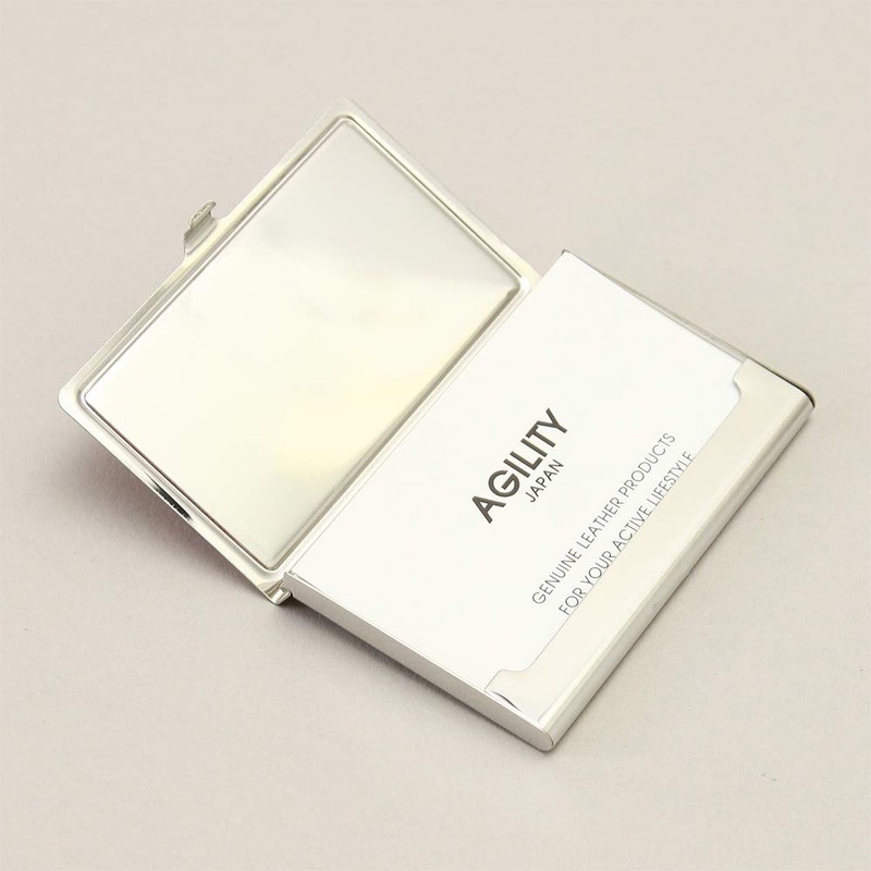 Agility affa "Piatto" Card Case, Business Card Holder, Stainless Steel,