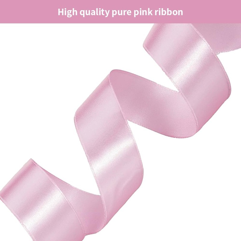 YOUYIKE 3 Pieces 22 m Pink Satin Ribbon, 25mm Wide