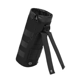 VIDSTW Tactical Bottle Holder Molle Bottle Holder with Drawstring Water Bottle Bag Bottle Holder Belt Bottle Holder Bag for Outdoor Hiking Hunting Camping Training (Black)