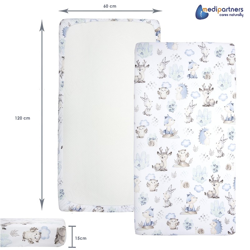 Medi Partners Fitted Sheet 60 x 120 cm 100% Cotton