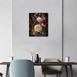 TISHIRON Flowers Painting by Numbers with Brushes and Acrylic Pigments DIY Painting by Numbers Adults for Mother's Day Gift Living Room Bedroom Decorating 40 x 50 cm Frameless