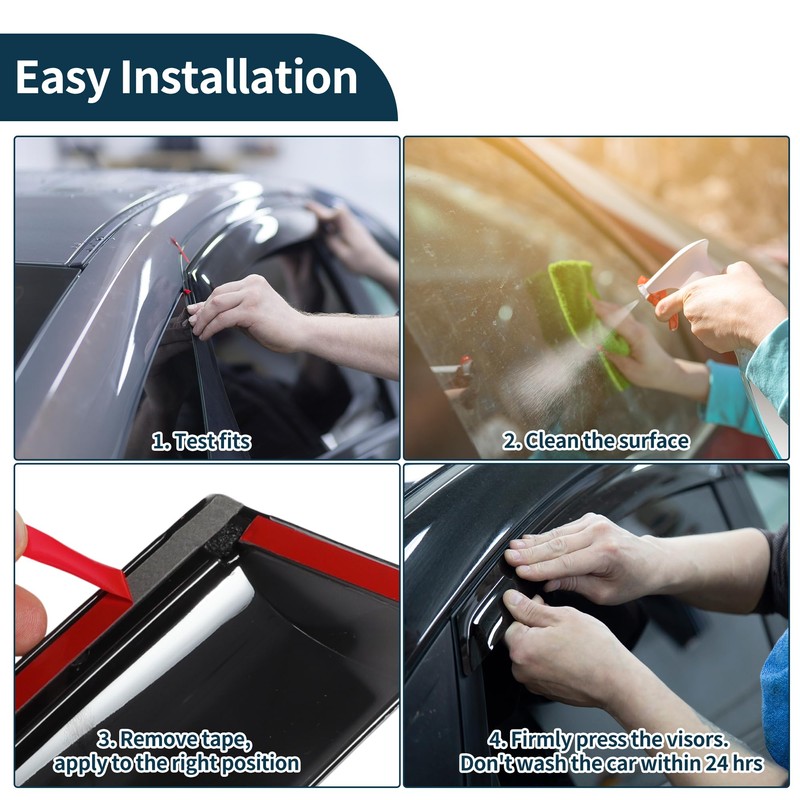TUCKBOLD Window Deflectors for VW Golf MK6 2008-2012 5 Door
