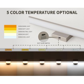 JUSHENG Brushed Nickel Vanity Lights for Bathroom Light Fixtures 5CCT Dimmable Vanity Light Bar LED Bathroom Lighting Over Mirror 31.5'' Inch 32W ETL Certificated