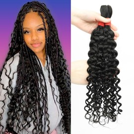 YOMIO Human Braiding Hair Water Wave Bulk 22 Inch 100g (1Pack-2Bundles) Human Hair for Braiding No Weft Human Hair Bundles for Braiding Wet and Wavy Human Hair Braiding Hair for Boho Box Braids