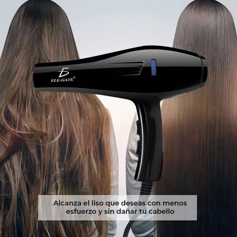 Ele-Gate Secadora De Cabello Profesional Portátil 1000w Frio Calor Color