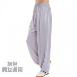 Men's Plus Size Ice Silk Tai Chi & Yoga Practice Pants Women's Navy Tai Chi Pants + 3XL 5ea