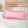 PiccoCasa Soft Microfiber Plain Bolster Pillowcase with Decorative Ruffle and