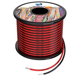 22awg Silicone Electrical Wire Cable 200ft [Black 100ft Red 100ft] 22 Gauge Separete Wire Hook Up Oxygen Free Stranded Tinned Copper Wire High Temperature Resistance Spool