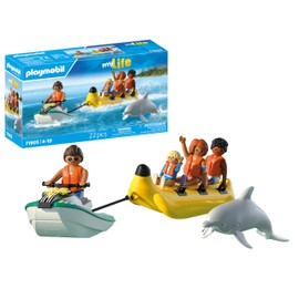 PLAYMOBIL, Vacation on The Beach, Banana Boat Tour, Toy from 4 Years, Gift for Children, Promotes Creativity and Adventure, Water Fun with Figures and Jet Ski, 71905