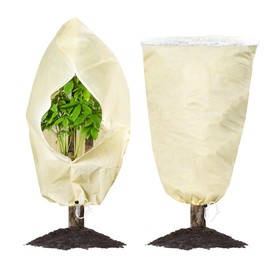 80 * 100cm Plant Covers Freeze Protection Large Tree Covers Frost Protection Blankets for Plants, Reusable Shrub Jakets Covers for Winter, with Drawstring(2 Packs)