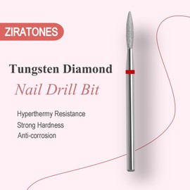 ZIRATONES Diamond Nail Drill Bit, Nail Drill Bits Pro Diamond Cuticle Bits for Nails Nail Buffer Bit Nail Trimer, Under Nail Cleaner Cuticle Remover Nail Prepare, Nail Supplies for Nail Techs(Fine)
