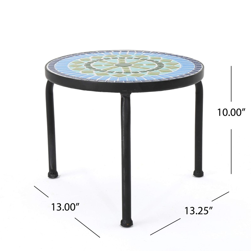 Christopher Knight Home Iris Outdoor Ceramic Tile Side Table with
