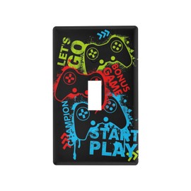 Glaphy Video Game Joystick Wall Plate, Single Toggle Switch Plate Outlet Covers, Light Switch Plates Cover for Home Bedroom Decor