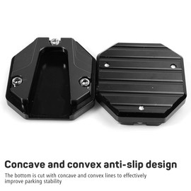 Okaywork Motorcycle Stand Foot Side Extension Pad, Motorcycle Side Stand Support Plate, CNC Aluminium Motorcycle Side Stand Enlarge Support Foot Widening Stand Plate
