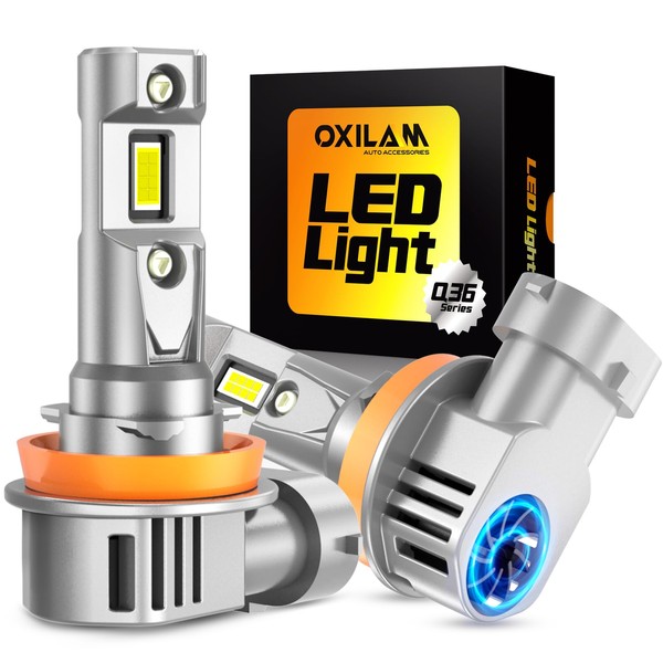 OXILAM H11 H8 H9 LED Bulb, 900% Ultra-Brightness, 5 Min